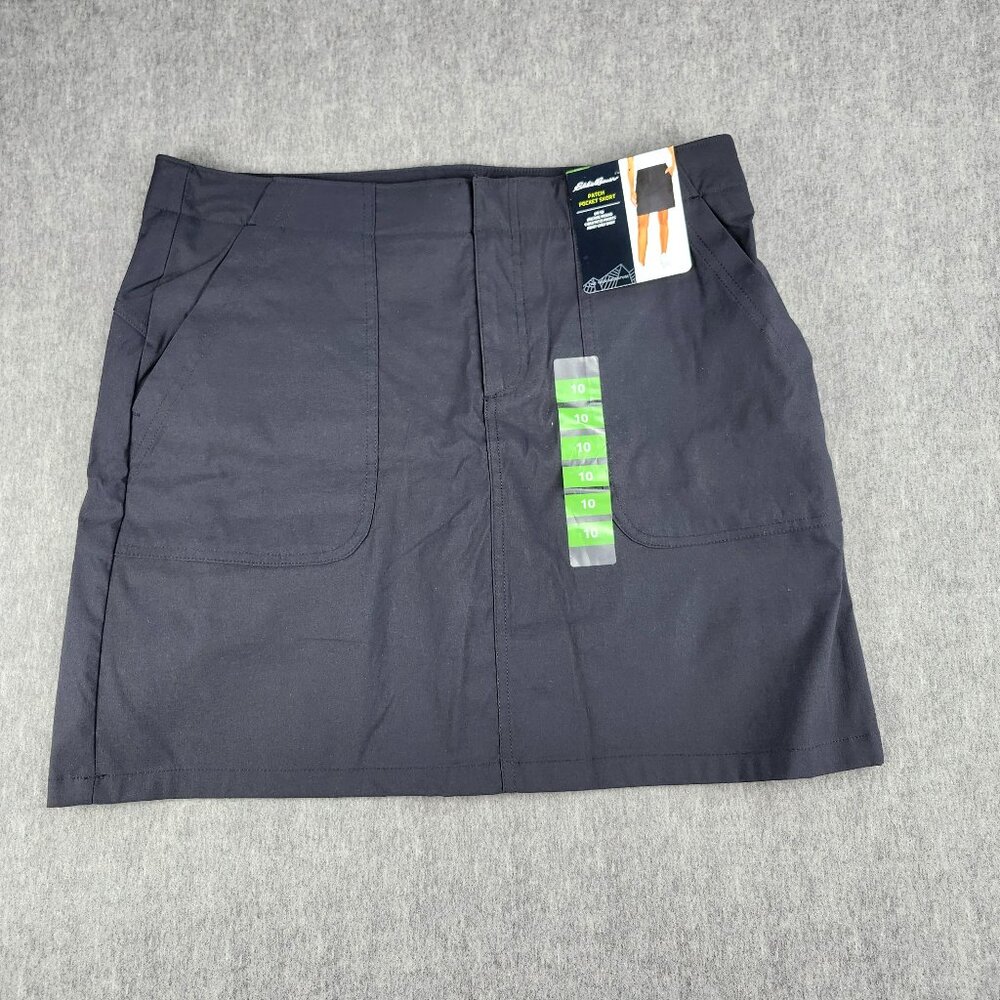 Eddie Bauer Women Patch Pocket Skort UPF 50 Black NWT